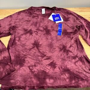 JoyLab Women's Red-Purple Tie-Dye Soft Lightweight Sweatshirt - Size Small - NWT